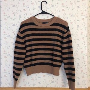 Zara brown and black striped sweater